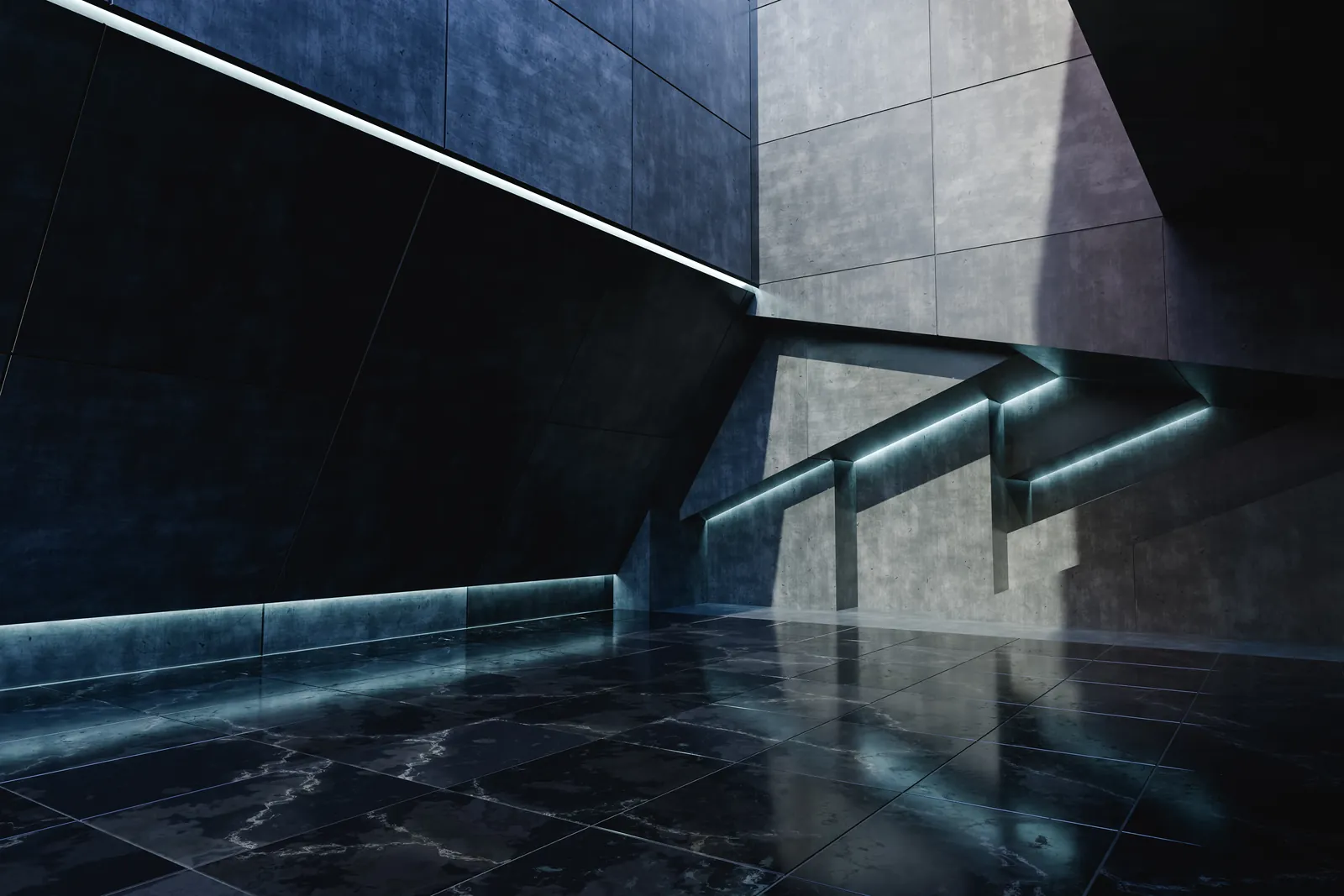 Composición arquitectónica monocromática que simboliza sistemas construidos con estructura